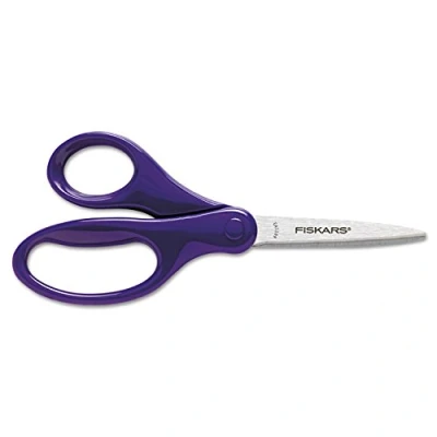 Image of Fiskars Students Scissors Pointed, For 10+ Years old, Length: 18 cm, Right handed Users, Stainless Steel Blade/Plastic Handles, Pink/Green/Blue, 1003858