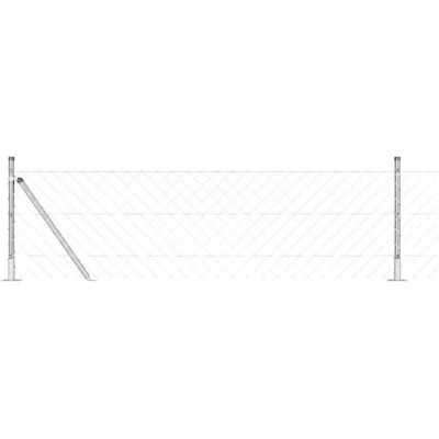 Image of vidaXL Chain Link Fence with 7 Flanged Posts 0.6x10 m Galvanised Steel