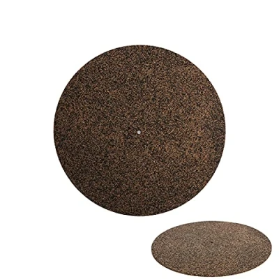 Image of Turntable Tray Mat, Black Rubber Cork Design, 12 Inch LP Silicone Mat for Universal to All Vinyl Record Players, Improves the