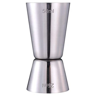 Image of Stainless Steel Jigger Bar Craft Dual Spirit Measure Cup 25ml/50ml Double for Cocktail Shot