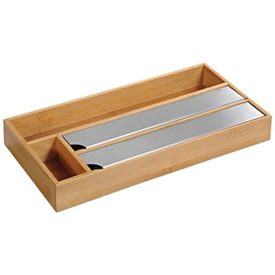 Image of Kesper Folienspender 58041 13 Foil Dispenser for The Drawer, Bamboo Wood Stainless Steel, Brown
