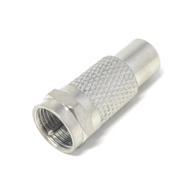 Image of DRUT 1pcs. F Type Male Plug to RCA Female Jack RF Video TV Cable Lead Adapter (Silver)
