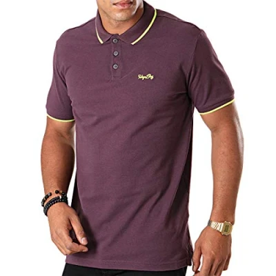 Image of Tokyo Laundry Noel Cotton Pique Polo Shirt in Plum Perfect S