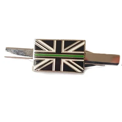 Image of Thin Green Line Tie Clip Ambulance Service Remembrance Subdued Union Jack