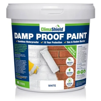 Image of SmartSeal Damp Proof White Paint 10 Litres For Interior &amp; Exterior Walls, Ceilings and Floors. Helps Prevent Water Ingress the Spread of Penetrating Damp.… (White)