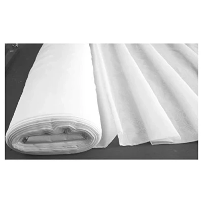Image of FIRE Retardant Voile Plain White Fabric Wedding Drapes Crafts