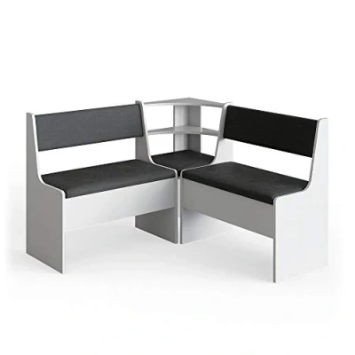 Image of Vicco Dining room corner bench Roman, White/Anthracite, 120 x cm Without table