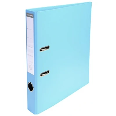 Image of Exacompta Ref 53502E Prem&#039;Touch PVC Lever Arch File 320 x 290mm in Size, 2 Rings, Can Hold A4 Documents, 50mm Spine, 55mm FSC Certified Light Blue Cover