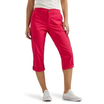 Image of Lee Women&#039;s Ultra Lux Comfort with Flex to go Cargo Capri Pant, Hot Magenta, 16 US