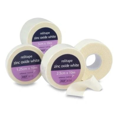 Image of Reliance Medical Relitape Zinc Oxide (White) 1.25cm x 10m