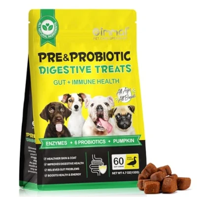 Image of Probiotics for Dogs,60pcs Dog Dogs Digestive Enzymes,Support Gut Health,Seasonal Allergies,Itchy Skin, Supplement Soft Chews Pet Immune System All Type