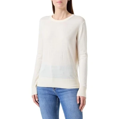 Image of GANT Women&#039;s Fine Knit C Neck Sweater, Cream, M