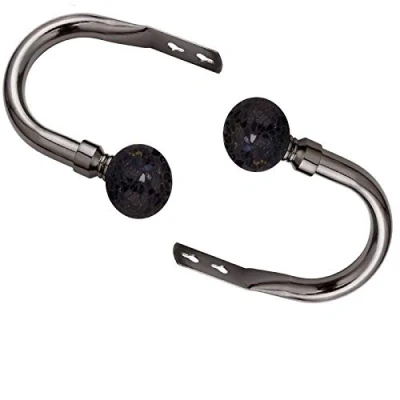 Image of viceroy bedding Mosaic Ball Pair of Matching Holdback to Stunning Curtain Poles (Black Nickel, Holdback)