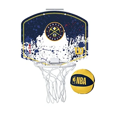 Image of Wilson Mini NBA Team Basketball Hoop, DENVER NUGGETS, Plastic
