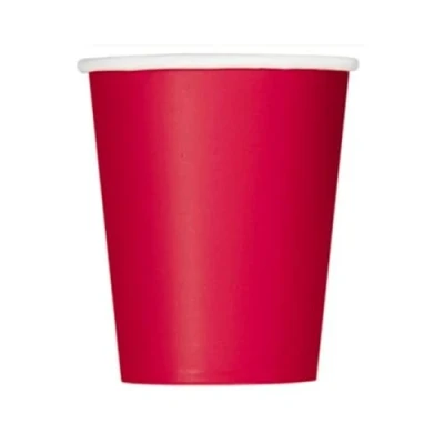 Image of Unique 82164 Paper Cups 266 ml Red Colour 14 Count (Pack of 1), Pack