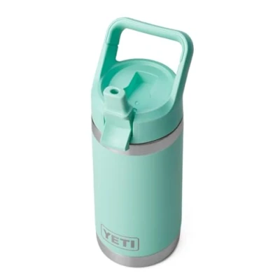 Image of YETI Rambler Jr Kids Bottle, Vacuum Insulated Stainless Steel Bottle with Straw Cap, Seafoam, 12 oz (354 ml)