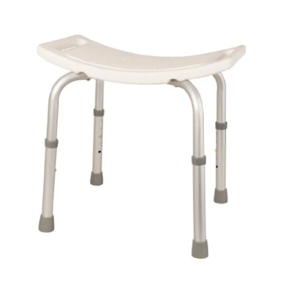 Image of HOMECRAFT Aluminum Medical Shower Stool, Adjustable Chair, Non Slip Durable, Plastic Backless Aid (Eligible for VAT relief in the UK)