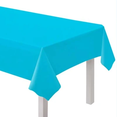Image of Amscan 9915404 210 Bright Blue Eco Friendly Recyclable Paper Party Table Cover 2.74m