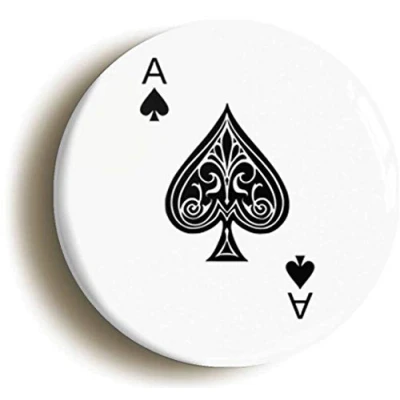 Image of Ozorath ACE OF SPADES PLAYING CARD BADGE BUTTON PIN (Size is 1inch/25mm diameter)