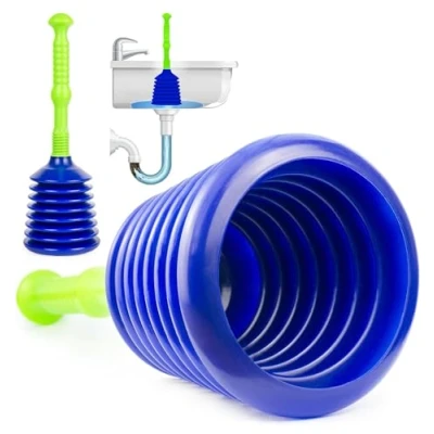 Image of Luigi&#039;s Large Drain Plunger for Kitchens, Bathrooms, Baths, Waste Pipes and Showers. Heavy Duty, Powerful, Commercial Style &#039;Plumbers Plunger&#039; with Bellows