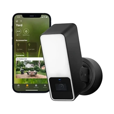 Image of Eve Outdoor Cam Secure floodlight camera with Apple HomeKit Video technology