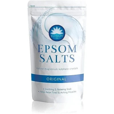 Image of ELYSIUM SPA Natural Original Epsom Salts, White, 450 g Pack of 2