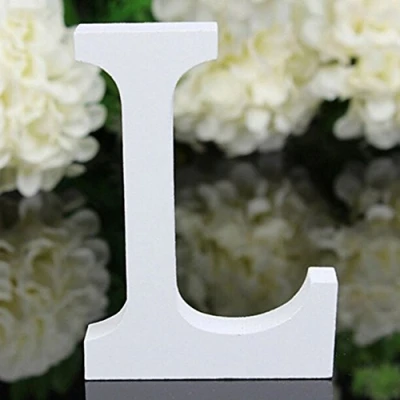 Image of Gemini_mall® Woodcraft White Wooden Alphabet Letters Wedding Party Birthday Toys Home Decorations (Letter L)