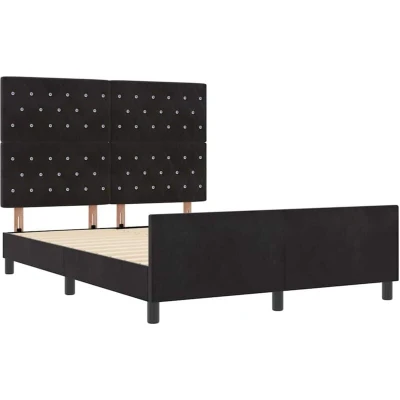 Image of vidaXL Bed Frame Black 160x200 cm Velvet