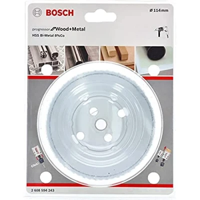Image of BOSCH Bi Metal Hole Saw (for Wood and Metals, 8% Cobalt Alloy, Progressive Tooth Design, Ø 114 mm, Accessory Drills)