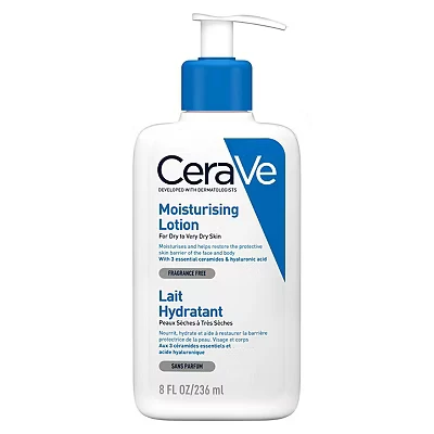 Image of CeraVe Moisturising Lotion, with hyaluronic acid and 3 essential ceramides, Daily Face &amp; Body Moisturiser for Dry to Very Skin (Packaging may vary) 236 ml (Pack of 1)