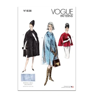Image of Vogue Patterns V1838A Misses Jacket A (S M L XL XXL)