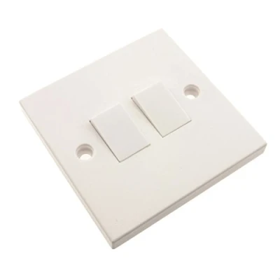 Image of kenable Electrical UK Domestic Household Light 2 Way Double Switch White [Double Way]