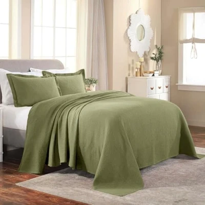 Image of Superior Bedspread, Cotton, Sage, Full