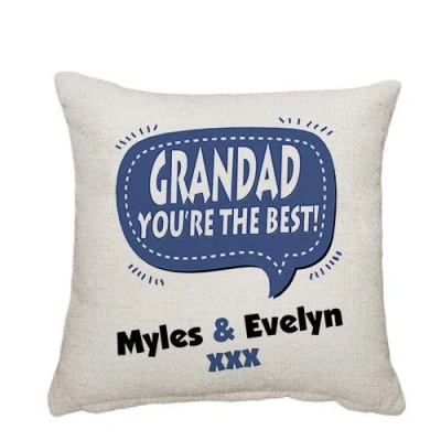 Image of Getagift Personalised Grandad You’re The Best Themed Funny Cushion Cover, Throw Pillow Cover. (Linen 45 x CM)