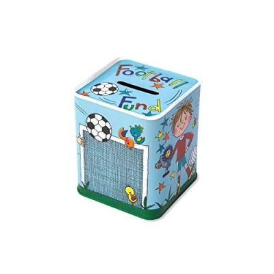 Image of Rachel Ellen Designs Football Money Box Tin Fund