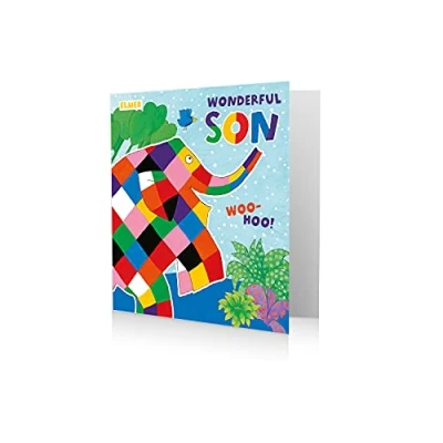 Image of Elmer The Patchwork Elephant Birthday Card