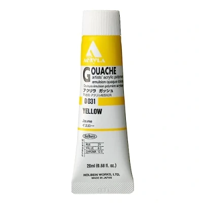 Image of Holbein acrylic La gouache No. 6 yellow