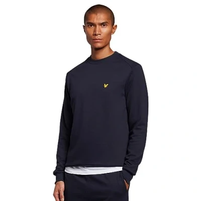 Image of Lyle &amp; Scott Mens Sports Crew Neck Fly Fleece Jumper Dark Navy S