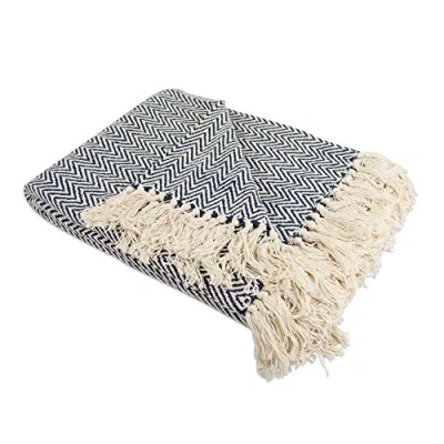 Image of DII Handloomed Cotton, Nautical Blue, 50x60