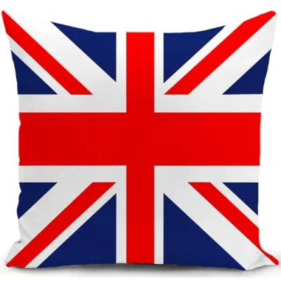 Image of HUASHUZI Union Jack Cushion Cover British Gifts Flag UK England Decorations Throw Pillow Case Double sided Design Home Decor for Livingroom Couch Sofa 18&quot;x18&quot;(45x45cm)