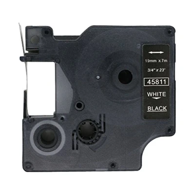 Image of Fassport 1 Pack White on Black Label Tape Compatible for DYMO D1 45811 19mm 3/4&quot;