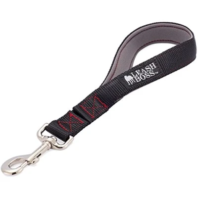 Image of Leashboss Short Dog Leash for Training Padded Traffic Handle Training, Total Comfort When Walking Dogs Large, Medium, Small Nylon Lead