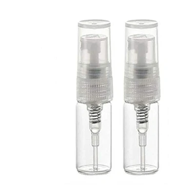Image of CMJ™ 2 x 3ml CLEAR Glass Spray Bottles Atomiser Travel Perfume Liquid Sample Atomizer UK SELLER