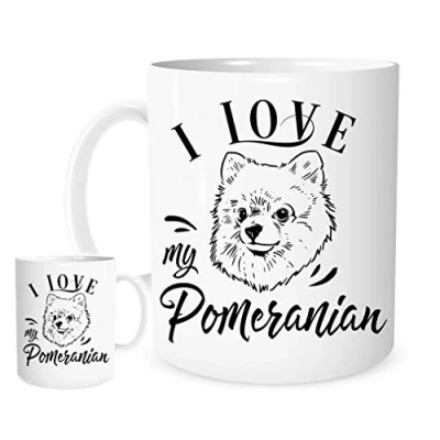 Image of 11OZ I Love My Pomeranian Mug,A Lovely Ceramic Gift Mug Featuring A Cute Dog