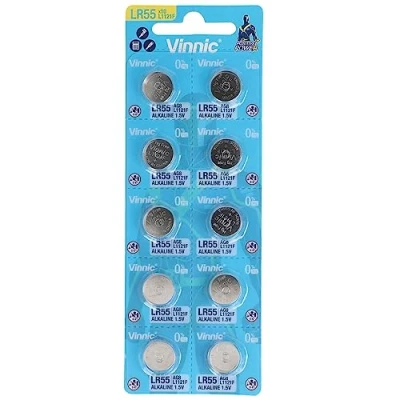 Image of VINNIC Pila Boton Alcalina AG8 L1121F LR55 Blister Pack of 10