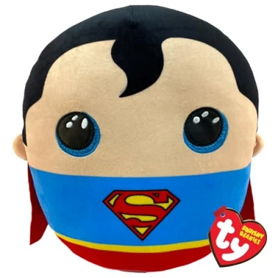 Image of TY Superman Squishy Beanie 10&quot; Soft Plush Toy Cuddly Collectible for Kids &amp; Babies Stuffed Teddy Plushies DC Comics