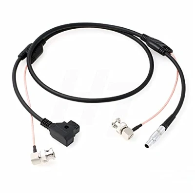 Image of HangTon Teradek Bolt Bond Zacuto Gratical Eye Power SDI Video Cable D tap 0B 2 Pin Right Angle BNC 1m