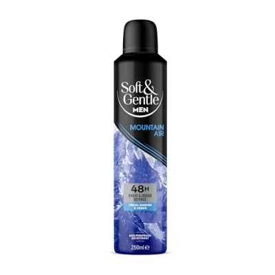 Image of SOFT &amp; GENTLE Mountain Air Men&#039;s Antiperspirant Deodorant Spray, 250ml
