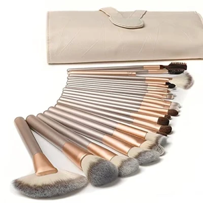 Image of Makeup Brushes Ammiy Sets Professional 18 Pcs Make Up Premium Synthetic Foundation Blending Face Powder Blush Eyeshadow Eyeliner Brush Kit with PU Leather Bag