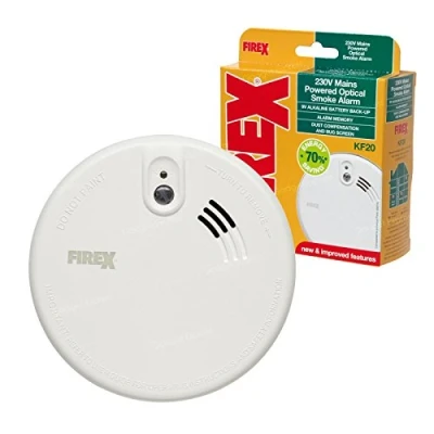 Image of New Kidde FireX KF20 Mains Powered Optical Smoke Alarm Fire Detector with 9V Battery Backup